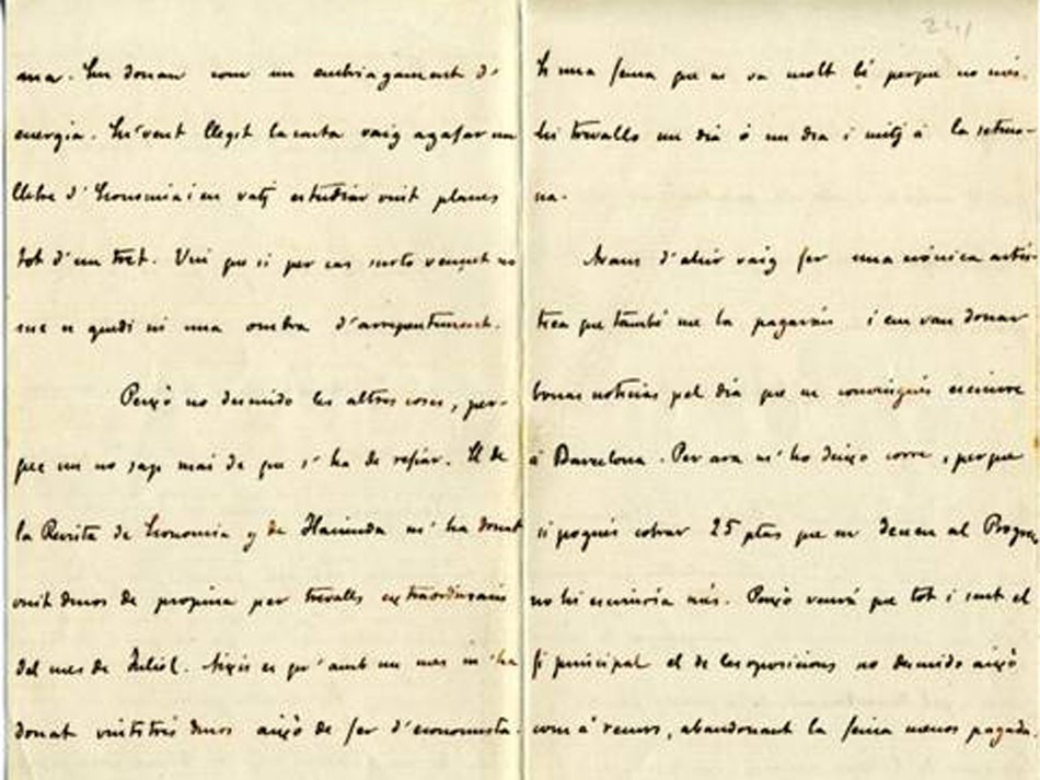 Manuscrit de Pere Coromines