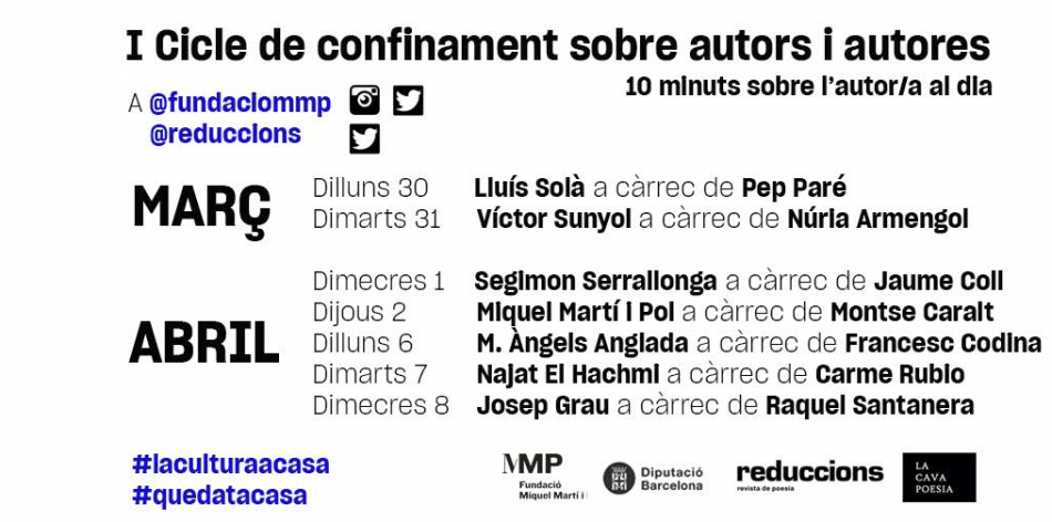I Cicle de confinament sobre autors i autores